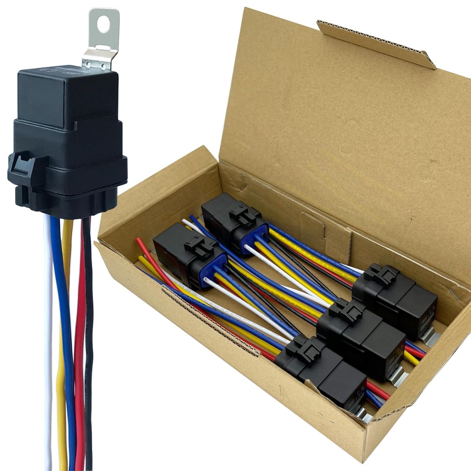 iRhapsody 12V automotive relay installed in a vehicle harness