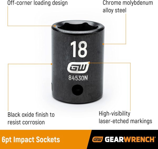 GEARWRENCH 28mm 1/2 inch drive 6 point impact socket-3