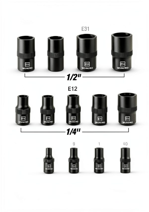E-Torx Socket Set WORKPRO Chrome Vanadium Steel-1