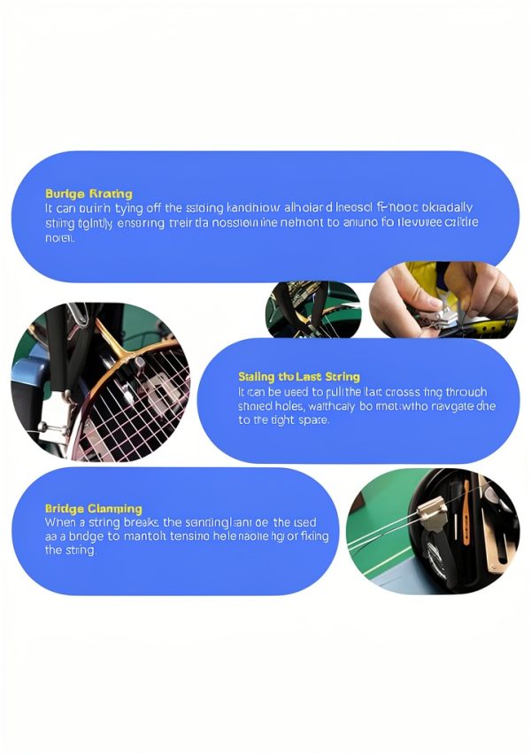 Tennis Stringing Clamp by EKVILI Black Spring Steel-4