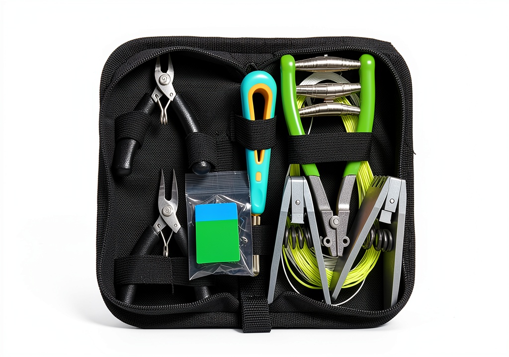 Tennis stringing clamp tool kit contents