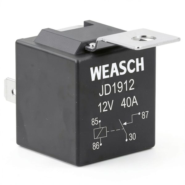 Car Relay JD1912 by Weasch 12V 40A Silver Alloy Plug-In Relay-1