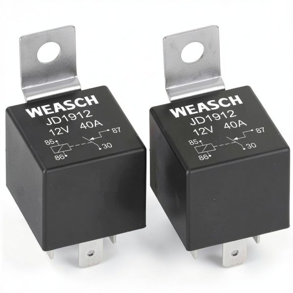Car Relay JD1912 by Weasch 12V 40A Silver Alloy Plug-In Relay-0