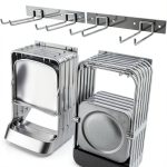 Folding Chair Storage Rack Samrelax Heavy‑Duty Steel Wall Mount-0
