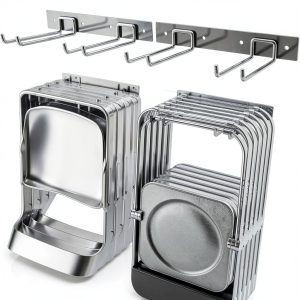 Folding Chair Storage Rack Samrelax Heavy‑Duty Steel Wall Mount-0
