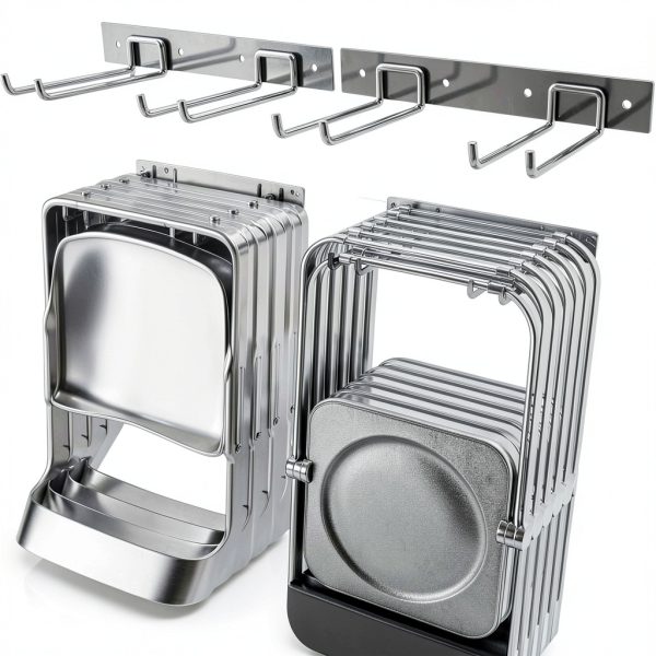Folding Chair Storage Rack Samrelax Heavy‑Duty Steel Wall Mount-0
