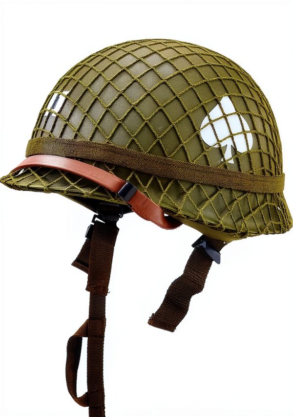WW2 US Army M1 Helmet WXKHV Steel Replica with Adjustable Chin Strap-0