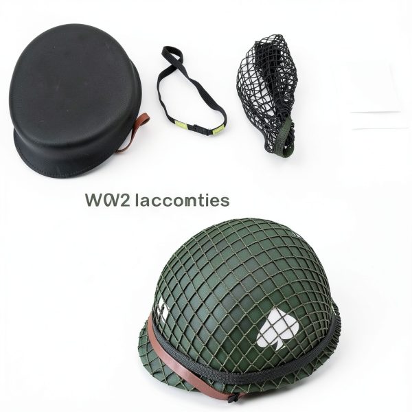WW2 US Army M1 Helmet WXKHV Steel Replica with Adjustable Chin Strap-5